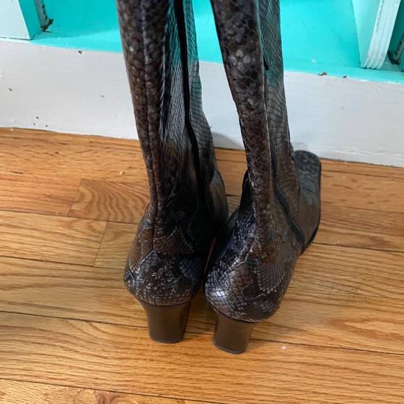 Black brown snake scale Italian boots - Picture 8 of 10